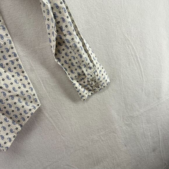 Levis Shirt men's Medium White Western Pearl Snap Cowboy Rancher Geometric NEW - Picture 9 of 10